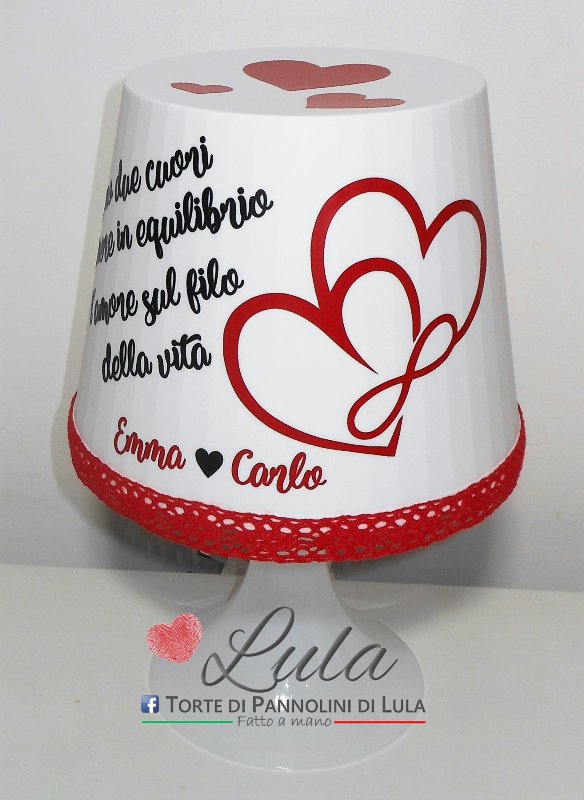 Lampada da tavolo AMORE INFINITO personalizzata con nomi e dedica!!