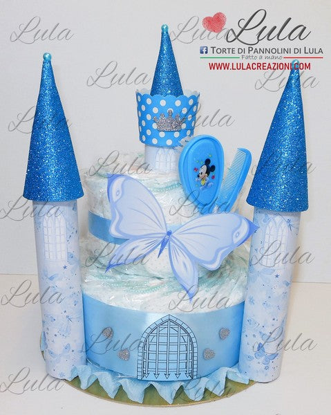 Torta di pannolini Castello Elegant medio (Pampers taglia 4, ideale pe