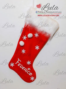 Calza Natale personalizzata con nome natalizia Natale Epifania befana Spiderman uomo ragno idea regalo bimbo bambino Lula Creazioni Torte di pannolini 2023 2024