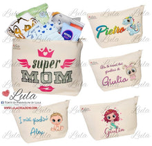 Carica l&#39;immagine nel visualizzatore di Gallery, torta di pannolini pampers pochette bustina borsetta organizer personalizzata lula creazioni idea regalo nascita battesimo baby shower utile originale particolare maschio femmina bimbo bimba bambino bambina economica shop online spedizioni italia ancona roma milano torino coniglietto giù le mani dai giochi
