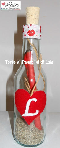 Bottiglia messaggio d'amore Lula Creazioni idea regalo lei ragazza donna Natale San Valentino anniversario compleanno romantica love cuore amore 