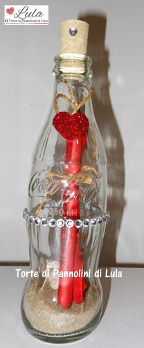 Bottiglia messaggio d'amore Lula Creazioni idea regalo lei ragazza donna Natale San Valentino anniversario compleanno romantica love coca cola