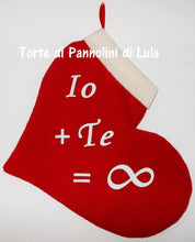 Carica l&#39;immagine nel visualizzatore di Gallery, Calza Natale personalizzata con nome cuore amore love ti amo dedica natalizia Epifania befana idea regalo Natale ragazza ragazzo fidanzata donna Lula Creazioni 
