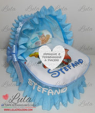 Carica l&#39;immagine nel visualizzatore di Gallery, Torta di pannolini CULLA carrozzina + Bavaglino personalizzato nome dedica - Torte di Pannolini di Lula idea regalo bella utile originale pampers gravidanza nascita baby shower battesimo maschio femmina azzurro celeste rosa blu fucsia. shop online spedizioni italia ancona dumbo
