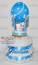 Carica l&#39;immagine nel visualizzatore di Gallery, Torte di pannolini di Lula Creazioni - Mongolfiera personalizzabile fucsia celeste azzurra maschio femmina rosa idea regalo gravidanza nascita battesimo baby shower neonato bella utile originale shop online spedizioni italia ancona
