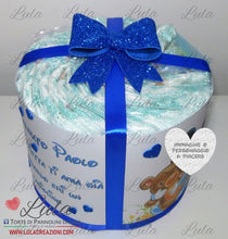 Carica l&#39;immagine nel visualizzatore di Gallery, Torta di pannolini PACCO REGALO Grande + Prodotti igiene - Lula Creazioni- fiocco blu maschio Topolino idea regalo gravidanza nascita battesimo baby shower neonato bella utile originale shop online spedizioni italia ancona
