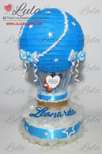 Carica l&#39;immagine nel visualizzatore di Gallery, Torte di pannolini di Lula Creazioni - Mongolfiera personalizzabile fucsia celeste azzurra maschio femmina rosa idea regalo gravidanza nascita battesimo baby shower neonato bella utile originale shop online spedizioni italia ancona topolino
