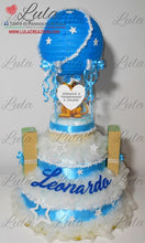 Carica l&#39;immagine nel visualizzatore di Gallery, Torte di pannolini di Lula Creazioni - Mongolfiera personalizzabile fucsia celeste azzurra maschio femmina rosa idea regalo gravidanza nascita battesimo baby shower neonato bella utile originale shop online spedizioni italia ancona
