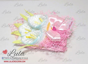 Torta di Pannolini di Lula Creazioni - bouquet fiori calle con body personalizzato dedica nome idea regalo nascita pampers battesimo baby shower bavaglino femmina rosa bella utile originale shop online spedizioni italia ancona