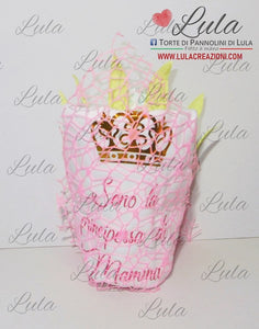 Torta di Pannolini di Lula Creazioni - bouquet fiori calle con body personalizzato dedica nome idea regalo nascita pampers battesimo baby shower bavaglino femmina rosa bella utile originale shop online spedizioni italia ancona