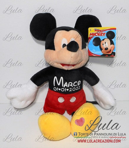 Torte di pannolini di Lula Creazioni - Peluche personalizzato con nome - Topolino