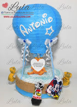 Carica l&#39;immagine nel visualizzatore di Gallery, torta di pannolini mongolfiera bavaglino calzini minnie topolino idea regalo nascita battesimo baby shower particolare utile pampers baby dry bella shop online spedizioni italia ancona milano torino maschio femmina rosa azzurro
