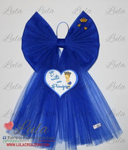 Carica l&#39;immagine nel visualizzatore di Gallery, Fiocco nascita bimbo maschio azzurro celeste cuore tulle personalizzato economico personalizzato fatto a mano nome dedica nascita shop online spedizioni italia ancona milano torino roma
