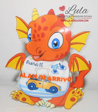 Carica l&#39;immagine nel visualizzatore di Gallery, Torte di Pannolini di Lula Creazioni - Drago dinosauro idea regalo nascita battesimo baby shower originale maschio femmina idea regalo nascita gravidanza battesimo baby shower neonato bella utile originale pampers shop online spedizioni italia ancona
