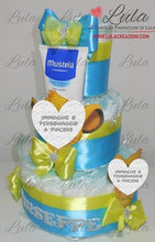 Carica l&#39;immagine nel visualizzatore di Gallery, Torta di pannolini pampers lula creazioni Minnie rosa femmina bimba bambina gemelle idea regalo nascita battesimo baby shower shop online spedizioni italia ancona milano torino bologna maschio azzurro celeste bimbo re leone simba prodotto igiene
