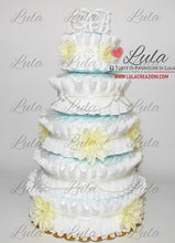 Carica l&#39;immagine nel visualizzatore di Gallery, torta di pannolini pampers lula creazioni idea regalo nascita battesimo baby shower sposi mamma papà matrimonio utile originale particolare personalizzata maschio femmina bianco perla perle fiori shop online spedizioni italia ancona milano torino
