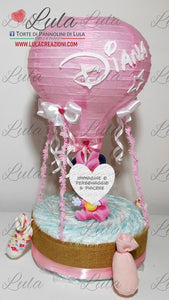 torta di pannolini mongolfiera bavaglino calzini minnie topolino idea regalo nascita battesimo baby shower particolare utile pampers baby dry bella shop online spedizioni italia ancona milano torino maschio femmina rosa azzurro