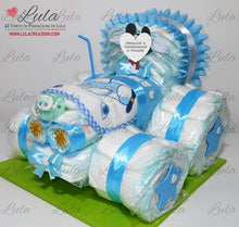 Carica l&#39;immagine nel visualizzatore di Gallery, Torte di pannolini di Lula Creazioni - Trattore - idea regalo originale nascita battesimo baby shower piccolo contadino agricoltore maschio azzurro celeste topolino idea regalo gravidanza nascita battesimo baby shower neonato bella utile originale shop online spedizioni italia ancona
