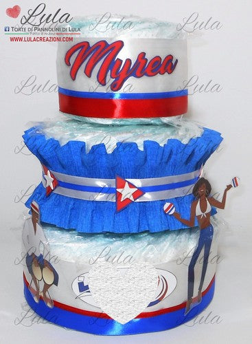 Torta di pannolini balli latino americani - Torte di Pannolini di LulaTorta di pannolini  - Torte di Pannolini di Lula pampers idea regalo nascita battesimo baby shower personalizzata nome particolare utile originale shop online spedizioni italia ancona milano