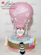 Carica l&#39;immagine nel visualizzatore di Gallery, torta di pannolini mongolfiera bavaglino calzini minnie topolino idea regalo nascita battesimo baby shower particolare utile pampers baby dry bella shop online spedizioni italia ancona milano torino maschio femmina rosa azzurro
