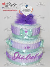 Carica l&#39;immagine nel visualizzatore di Gallery, Torta di pannolini pon pon personaggio a piacere topolino minnie principessa unisex maschio femmina rosa azzurro celeste giallo fucsia rosso verde idea regalo bella utile originale pampers nascita neonato gravidanza baby shower battesimo shop online spedizioni italia ancona jasmine
