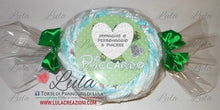 Carica l&#39;immagine nel visualizzatore di Gallery, torta di pannolini pampers lula creazioni personalizzata nome bebè idea regalo utile originale particolare economica nascita battesimo baby shower shop online spedizioni italia ancona milano torino caramella celeste azzurro verde hulk eroe maschio bimbo
