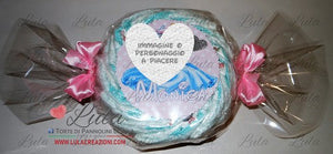 torta di pannolini pampers lula creazioni personalizzata nome bebè idea regalo utile originale particolare economica nascita battesimo baby shower shop online spedizioni italia ancona milano torino caramella rosa femmina bambina principessa cenerentola