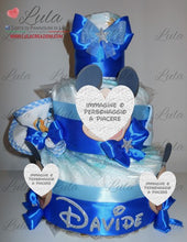 Carica l&#39;immagine nel visualizzatore di Gallery, Torta di pannolini + Regalini TOPOLINO / MINNIE - Torte di Pannolini di Lula Minnie Topolino Pampers personalizzabile fucsia celeste azzurra maschio femmina rosa verde idea regalo gravidanza nascita battesimo baby shower neonato bella utile originale shop online spedizioni italia ancona personalizzabile
