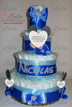 Carica l&#39;immagine nel visualizzatore di Gallery, Torta di pannolini CARTOONS a 4 Piani - Torte di Pannolini di Lula Minnie Topolino Pampers personalizzabile fucsia celeste azzurra maschio femmina rosa verde idea regalo gravidanza nascita battesimo baby shower neonato bella utile originale shop online spedizioni italia ancona personalizzabile
