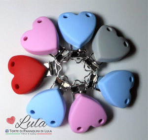 catenella portaciuccio clip cuore