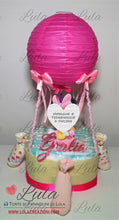 Carica l&#39;immagine nel visualizzatore di Gallery, Torte di pannolini di Lula Creazioni - Mongolfiera personalizzabile Minnie rosa femmina gravidanza pampers utile bella originale bavaglino shop online spedizioni italia ancona idea regalo baby shower nascita battesimo neonato
