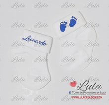 Carica l&#39;immagine nel visualizzatore di Gallery, calzini personalizzati idea regalo nascita battesimo baby shower natale battesimo pasqua economico utile particolare neonato maschio femmina rosa azzurro torta di pannolini pampers shop online spedizioni italia ancona milano torino
