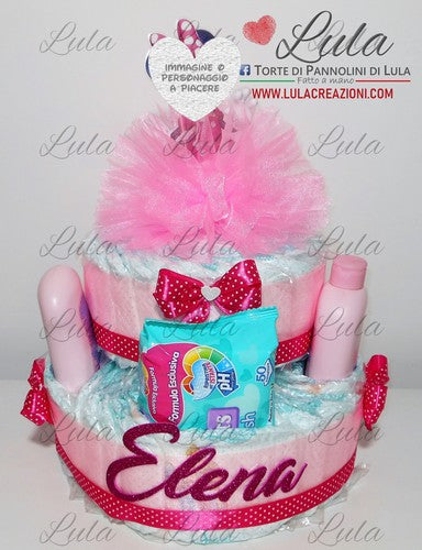 Torta di pannolini pon pon personaggio a piacere topolino minnie principessa unisex maschio femmina rosa azzurro celeste giallo fucsia rosso verde idea regalo bella utile originale pampers nascita neonato gravidanza baby shower battesimo shop online spedizioni italia ancona Torte di Pannolini di Lula Creazioni prodotti igiene Minnie Topolino