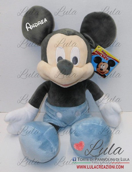 peluche topolino maschio bimbo bambino  pastello 2022 personalizzato con nome idea regalo nascita battesimo compleanno baby shower  originale particolare shop online spedizioni italia ancona milano torino