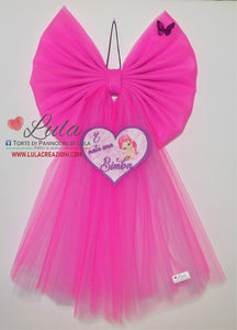 Fiocco nascita bambina femmina rosa fucsia fata fatina cuore tulle personalizzato economico personalizzato fatto a mano nome shop online spedizioni italia ancona milano roma torino