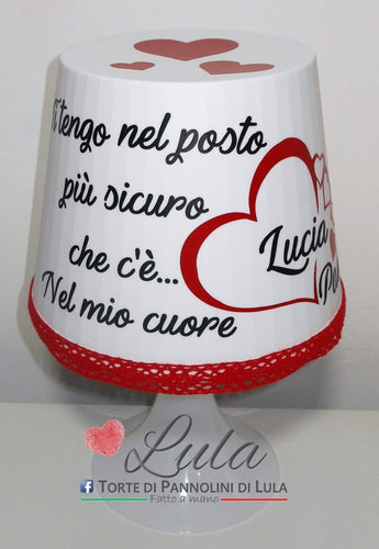 Lula Creazioni lampada da tavolo personalizzata nome dedica cuore innamorati idea regalo natale san valentino ragazza lei love fidanzata donna