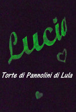 Carica l&#39;immagine nel visualizzatore di Gallery, Lampada da tavolo personalizzabile con nome glitter + trattamento Fluorescente... si illumina al buio!
