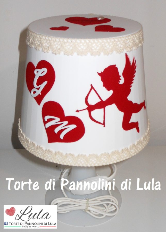 Lula Creazioni romantica lampada da tavolo personalizzata nome cupido eros cuore innamorati idea regalo natale san valentino ragazza lei love fidanzata donna anniversario