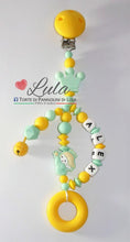 Carica l&#39;immagine nel visualizzatore di Gallery, Lula creazioni giostra silicone carrozzina sdraietta passeggino stella campanella chiama angeli massaggiagengive maschio femmina giallo idea regalo nascita battesimo baby shower angioletto
