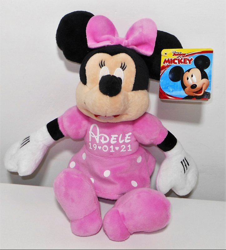 Peluche grande Minnie personalizzato nome Lula Creazioni idea regalo nascita battesimo compleanno bambina femmina rosa (4)