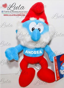 Torte di pannolini di Lula Creazioni - Peluche personalizzato con nome grande puffo maschio bambino idea regalo compleanno natale 2022