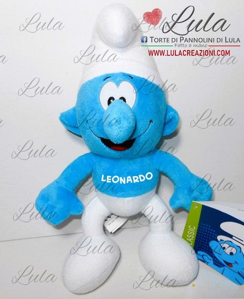 Torte di pannolini di Lula Creazioni - Peluche personalizzato con nome puffo maschio bambino idea regalo compleanno natale 2022