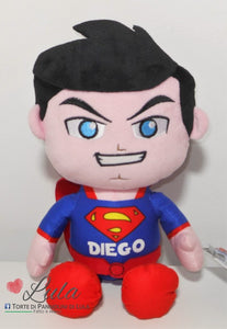 Peluche superman personalizzato nome idea regalo bambino maschio compleanno Lula Creazioni shop oline spedizioni italia ancona