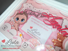 Carica l&#39;immagine nel visualizzatore di Gallery, cornice quadro quadretto nascita 3d personalizzato nome foto portafoto rosa femmina maschio shadow box idea regalo gravidanza neo mamma baby shower nascita neonato battesimo utile originale bello shop online spedizioni Italia Lula Creazioni
