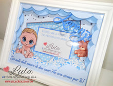 Carica l&#39;immagine nel visualizzatore di Gallery, cornice quadro quadretto nascita 3d personalizzato nome dedica foto portafoto rosa femmina maschio shadow box idea regalo gravidanza neo mamma baby shower nascita neonato battesimo utile originale bello shop online spedizioni Italia Lula Creazioni
