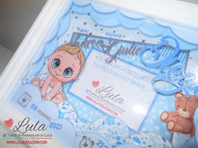 Carica l&#39;immagine nel visualizzatore di Gallery, cornice quadro quadretto nascita 3d personalizzato nome foto portafoto rosa femmina maschio shadow box idea regalo gravidanza neo mamma baby shower nascita neonato battesimo utile originale bello shop online spedizioni Italia Lula Creazioni
