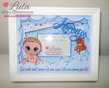 Carica l&#39;immagine nel visualizzatore di Gallery, cornice quadro quadretto nascita 3d personalizzato nome dedica foto portafoto rosa femmina maschio shadow box idea regalo gravidanza neo mamma baby shower nascita neonato battesimo utile originale bello shop online spedizioni Italia Lula Creazioni
