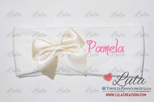 fascia elastica neonata personalizzata nome idea regalo nascita battesimo baby shower natale battesimo pasqua economico utile particolare femmina rosa torta di pannolini pampers shop online spedizioni italia ancona milano torino