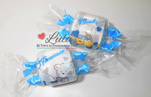 Torte di pannolini di Lula Creazioni Pampers Idea regalo nascita battesimo nascita baby shower futura mamma caramella  femmina rosa bavaglino shop online spedizioni italia ancona