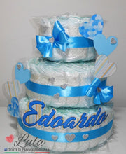 Carica l&#39;immagine nel visualizzatore di Gallery, Torte di Pannolini di Lula Creazioni - igiene Sicurezza Qualità - Pampers cuori cuore personalizzabile fucsia celeste azzurra maschio femmina idea regalo gravidanza nascita battesimo baby shower neonato bella utile originale shop online spedizioni italia ancona personalizzabile
